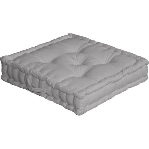 Coussin De Sol En Coton Gris 50x50cm