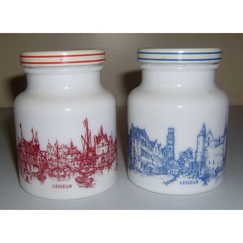 Pots À Moutarde Et Mayonnaise Lesieur En Opaline