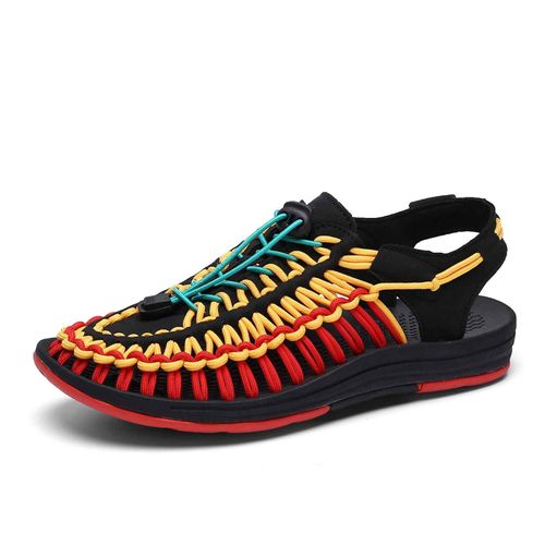 Chaussures D'été Pour Hommes Mocassins De Plage Respirants Sandales Romaines Tissées La Main Chaussures Plates Confortables De Haute Qualité 2024