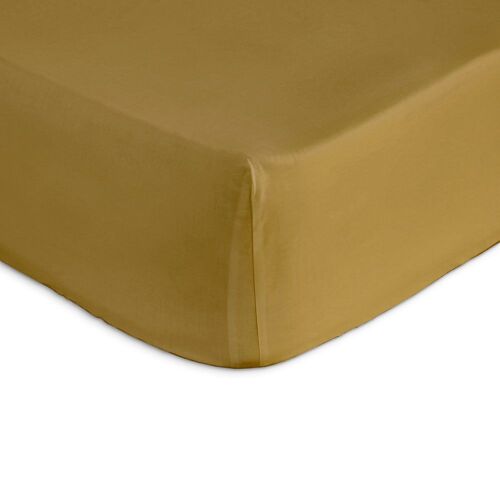 Drap Housse 100% Coton 90x200+28 Cm Jaune