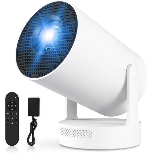 WCHI-[App Intégrée] Vidéoprojecteur 2025 Rétroprojecteur Portable Mini Projecteur Dual Contrôle Avec Souris Android Tv Wifi 6 Bt5.2 180° Rotation Hdmi/Tv Stick/Usb/Ps59,Avec Hdmi Et Souris