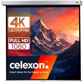 Pro Plus Écran De Projection Manuel 65"" | 120X120 Cm 1:1 | Écran 4K, Full-Hd Extensible Manuellement Pour Les Présentations De Bureau Et Le Home Cinéma | Montage Mural & Au Plafond