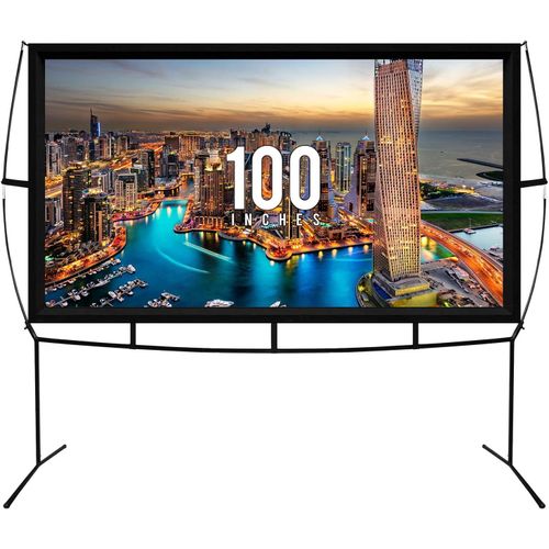 Grand Écran De Projection Portable - 230 X 130 Cm, 100 Pouces Diagonale Pour Projecteur - Toile Sur Pieds Pour Vidéoprojecteur En Extérieur Et Intérieur - 100 Pouces