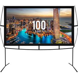 Grand Écran De Projection Portable - 230 X 130 Cm, 100 Pouces Diagonale Pour Projecteur - Toile Sur Pieds Pour Vidéoprojecteur En Extérieur Et Intérieur - 100 Pouces