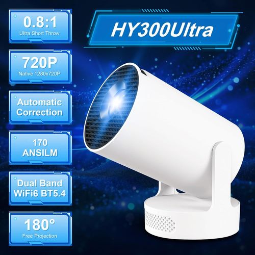 Projecteur Video Mini Videoprojecteur 4K Retroprojecteur Android 11 Wifi 6/Bt 5.4 1080P Full Hd Supporté Pour Tv Pc Lap Stick Hdmi Home Cinéma