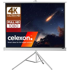 Economy Écran De Projection Trépied Blanc 65"" | 133X100 Cm 4:3 | Écran Mobile & Transportable 4K, Full-Hd Avec Enrouleur Manuel Pour Home Cinéma, Bureau Et L'Extérieur | Pied + Poignée Inclus