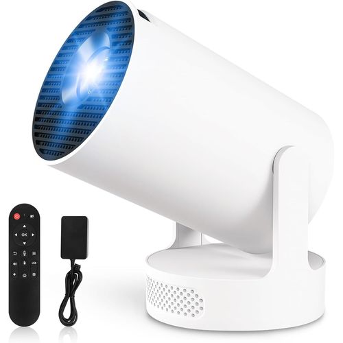 WCHI-[App Intégrée] Vidéoprojecteur 2025 Rétroprojecteur Portable Mini Projecteur Dual Contrôle Avec Souris Android Tv Wifi 6 Bt5.2 180° Rotation Hdmi/Tv Stick/Usb/Ps60,Avec Hdmi Et Souris