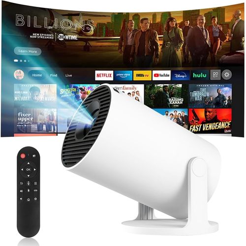 SUBZONAL-Mini Projecteur 4K Videoprojecteur Portable Projecteur Video WiFi 6 BT 5.4 Android 11 Retroprojecteur 1080P Full HD Supporté pour TÉLÉPhone PC Lap HDMI Home Cinéma 180° Rotation (HY300Pro+)