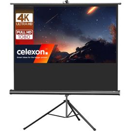 Economy Écran De Projection Trépied Noir 70"" | 158X89 Cm 16:9 | Écran Mobile & Transportable 4K, Full-Hd Avec Enrouleur Manuel Pour Home Cinéma, Bureau Et L'Extérieur | Pied + Poignée Inclus