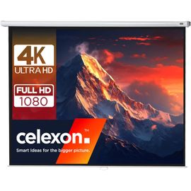 Economy Écran De Projection Manuel 90"" | 180X135 Cm 4:3 | Écran 4K, Full-Hd Extensible Manuellement Pour Les Projections Home Cinéma & Bureau | Montage Mural & Au Plafond/À Suspendre