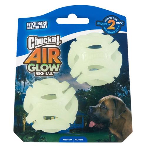 Balle Phosphorescente Pour Chien - Taille Medium – Diamètre De 6,5 Cm – Pack De 2 Balles