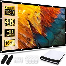 Écran de Projection Portable Pliable Extérieur 120 Pouces, 16: 9 HD, Double Face Anti-Plis Projection pour Vidéoprojecteurs, Écran pour Cinéma Maison, Fête, Nuit de Cinéma, Commercial