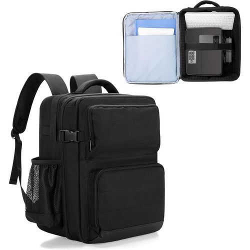ASFASFq-Luxja Sacoche pour Vidéoprojecteur avec Pochette pour Ordinateur Portable de 15,6 Pouces, Sac à Dos pour Projecteur avec 2 Grands Compartiments, Noir