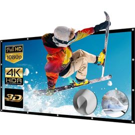 200 Pouces Écran De Projection Écran De Projecteur En Toile Full Hd 3D 4K 16 9 Portale Pour Vidéoprojecteurs Home Cinema/Plein Air, 22 ?illets Métalliques (443X249Cm)