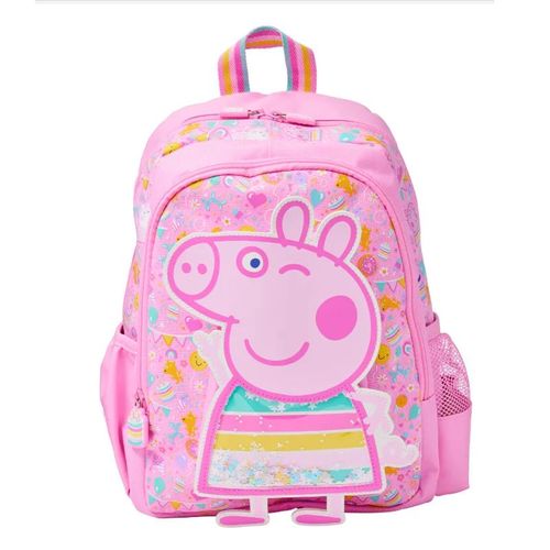 Sac à dos enfant rose Peppa Pig – Cartable maternelle fille avec poche filet