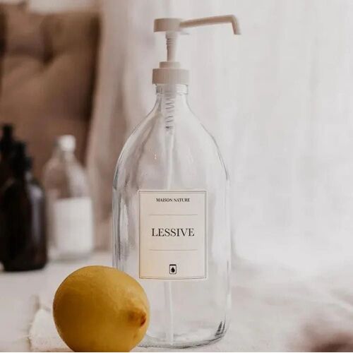 Distributeur de savon en verre 1L à bec long rechargeable