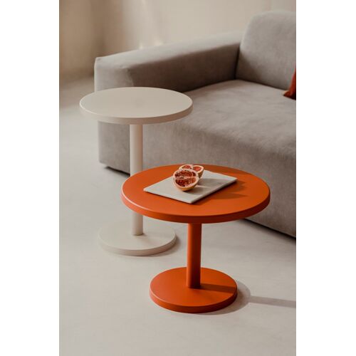 Table d'appoint en acier et panneaux de fibres, petit, orange