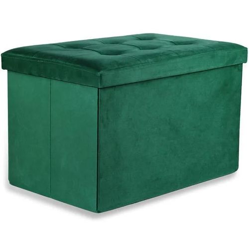 Pouf Pliant Ravello Xl Avec Boutons - 60x38x38cm Vert Velours