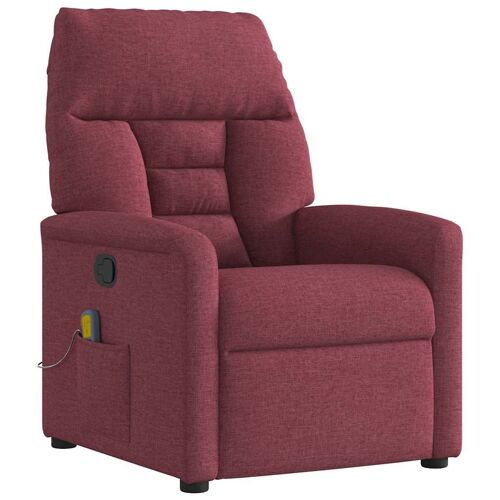 vidaXL Fauteuil de massage inclinable Rouge bordeaux Tissu