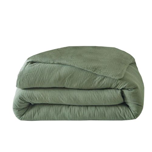 Housse De Couette En Gaze De Coton Vert 200 X 200 Cm