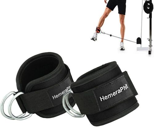 1 Paire De Sangles De Cheville À Deux Anneaux En D Réglables Pour Attacher À Des Machines.[K660]