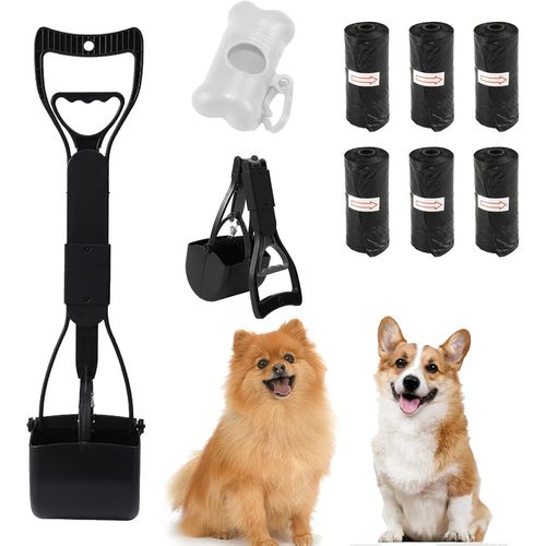 Asas-Pelle À Crotte Pour Chien Set,17.7 Inch Pelle Crotte Chien Pliable Avec Distributeur De Sacs À Déjections & Sacs À Déjections,Long Manche Portable Ramasse Crotte Pour L'intérieur Et L'extérieur