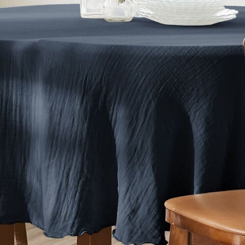 Nappe Ronde Gaze De Coton Minuit 180x180 Cm