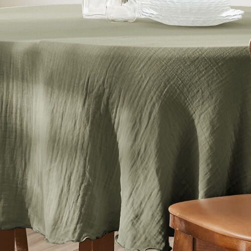 Nappe Ronde Gaze De Coton Romarin 180x180 Cm