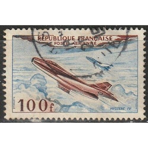 Timbre Poste Aérienne Oblitéré France 1954. Avions Prototypes, Dassault Md 454 Mystère Iv N° 30