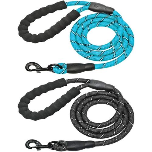 Teppc-Laisse Chien 2 Pièces Corde Laisse Chien Laisse De Chien Réfléchissante En Nylon Solide De 1,5 M Avec Poignée Rembourrée Antidérapante Pour Petits Moyens Et Grands Chiens