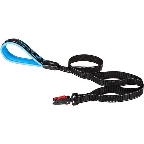 Laisse Chien Sport Dog Matic, Laisse Pour Chien Taille Moyenne, Mousqueton Avec Mécanisme Magnétique, Poignée Rembourrée, Coutures Réfléchissantes, Nylon, 120 Cm, Bleu