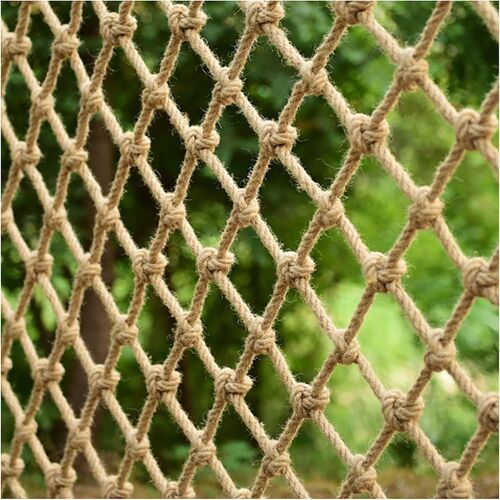 KALANKA-Filet Tissé à La Main, Filet De Protection en Corde De Chanvre, Filet De Sécurité en Jute Naturel pour Terrain De Jeu avec Différentes Tailles Disponibles(Size:0.5x2m)