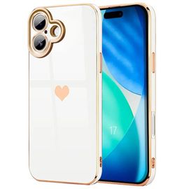 Coque pour iPhone 17, Protection Silicone Motif Coeur Antichoc Anti-Rayure Souple Blanc - EFConnection
