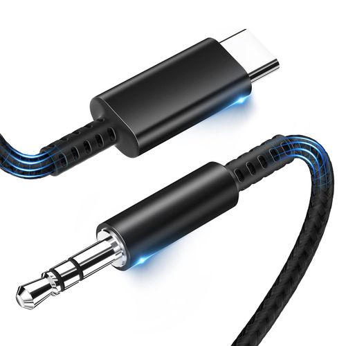KALANKA-Câble USB C vers 3,5mm Jack 1,2m, Aux Câble Type C 3,5mm Stéréo Adaptateur Audio Voiture pour Samsung Galaxy S22/S21/S20+/Note 20/10/A8, Huawei P40/P30 Pro, Xiaomi 10 Pro/9/8