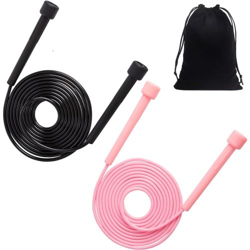 Jum-2 Pack De Corde À Sauter Réglable Avec Sac De Rangement,Corde À Sauter De Vitessemince Avec Poignée Antidérapante,Idéal Pour L'entraînement À Domicile Body Fitness Fat Burning Training Game
