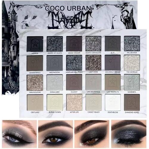 Kalanka-Palette D'ombres À Paupières 24 Couleurs - Smokey Eye Noir Gris, Mat Et Brillant, Pigments Intenses, Maquillage Pour Halloween 