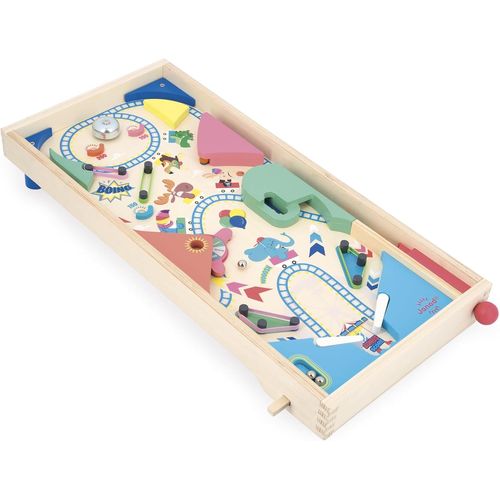 Chenquansarl-Flipper En Bois À Assembler - Décor Fete Foraine -Jeu D'action Et De Réflexe Pour Enfants À Monter Soi-Meme - Apprentis Stratégie Et Concentration - Bois Certifié Fsc - Dès 5 Ans - J0336