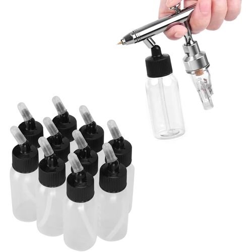 MEVRONISSHOP-Bouteilles D'aérographe, Siphon Bouteille, Conteneurs de Bouteilles D'aérographe avec Bouchons D'aération pour Pistolets de Pulvérisation à Siphon à Double Action avec Joints Métalliques