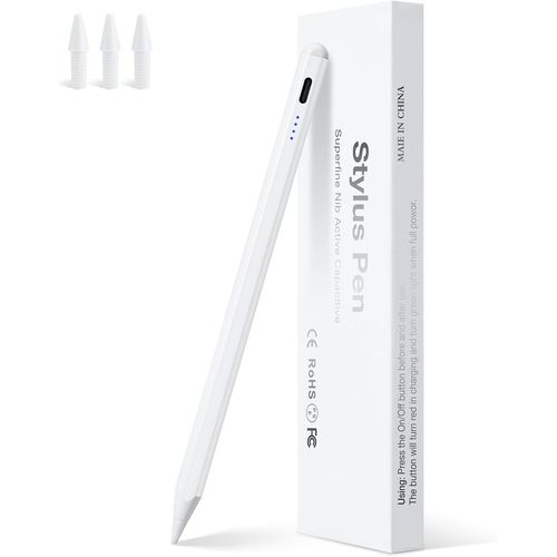 Stylet iPad Apple Pencil 1-2 ere Génération - Stylo Tactile Compatible iPad Pro 11''/12,9''/iPad 6/7/8/9/10e Generation/Mini 5/6 avec Charge Rapide, Rejet de la Paume, Magnétique, USB-C