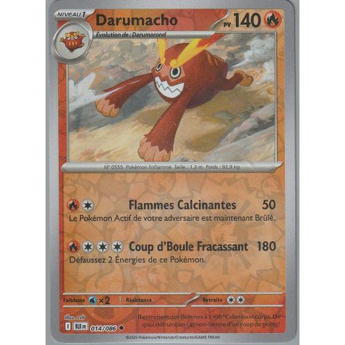 Carte Pokémon - Darumacho - 014/086 - Reverse - Ev10,5 Foudre Noire