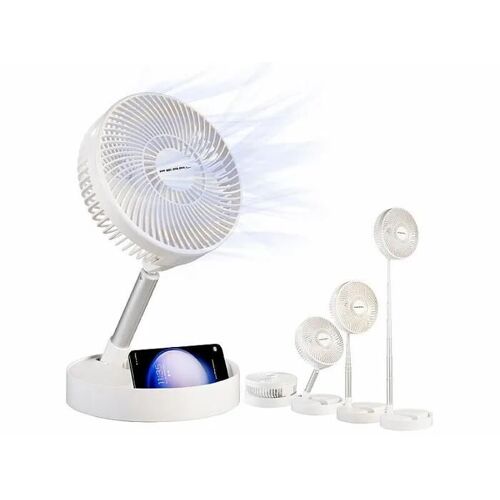 Ventilateur télescopique Ø 18,5 cm rechargeable avec fonction batterie externe
