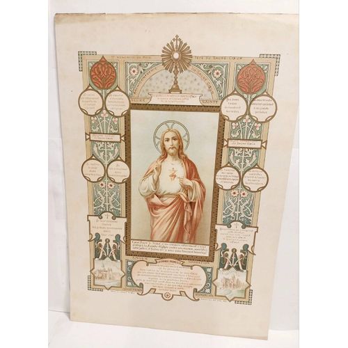 Gravure Fête Du Sacré Coeur, 1 Er Vendredi Du Mois. Maison Ch. Letaille N°2013