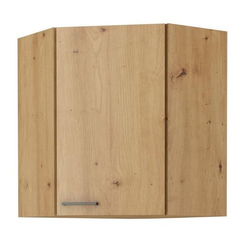 Modena - Meuble Haut D'angle - 89/89 X 31 X 71,5 Cm - Chêne Artisan / Noir Mat