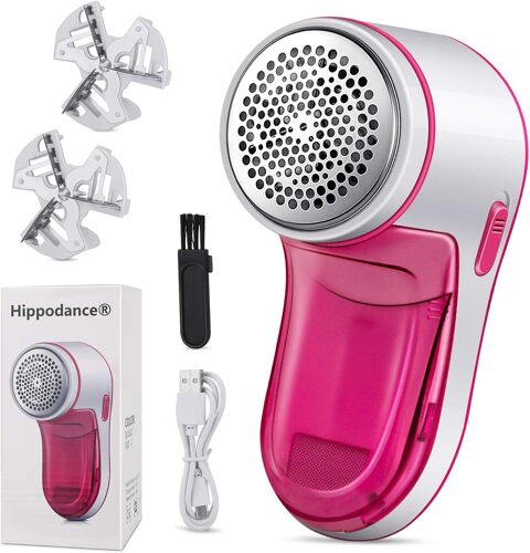 JGD-Rasoir Anti Bouloche,Anti Bouloche Vetement de USB Rechargeable Portable,Tissu Pull Laine Tondeuse à Textile pour pour Chandails/Vêtements/Rideaux/Tapis,2* Lame de Rechange
