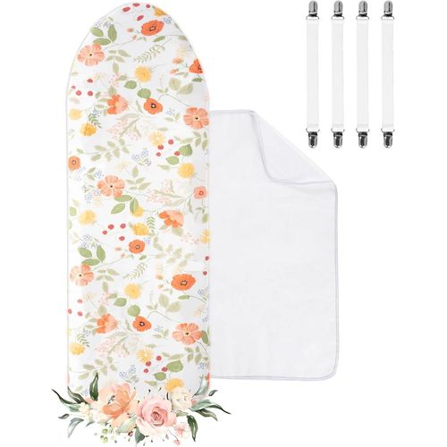 ChenQuanSarl-Housse De Table À Repasser, Housse De Planche À Repasser 100% Coton, Housse De Table À Repasser Turbo, Épaisse, Convient Pour Planche À Repasser De 110-125 X 30-42 Cm Avec Serviette À Re