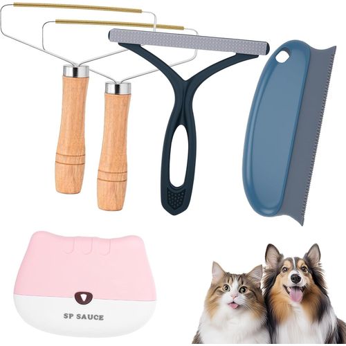 ChenQuanSarl-Lot De 5 Rasoir Anti Bouloche Manuel, Anti Poils Chien Chat Animaux, Manuel Clean Poil, Enleve Poils D Animaux, Pour Manteau Tissé, Tapis, Tricot