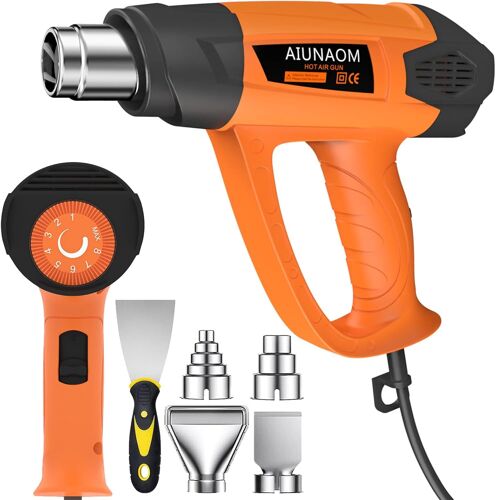 Ulteronixshop-Décapeur Thermique 2000W Professionnel Pistolet à Air Chaud 50 ¿-650¿ 9 Niveaux de Température Réglables Protection de Surcharge Manche ergonomique 5 accessoires