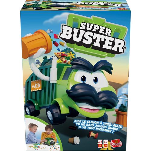 Chenquansarl-Super Buster - Jeu De Société Pour Enfants Dès 4 Ans - Aide Le Camion À Trier Les Déchets - Jeu D'adresse - A Jouer En Famille Ou Entre Amis - De 2 À 4 Joueurs - Sans Piles