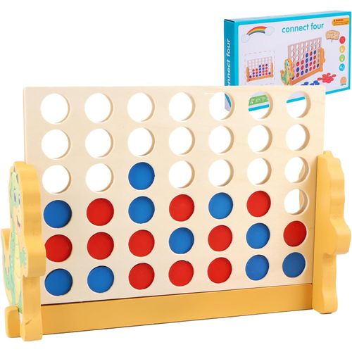 Chenquansarl-Puissance 4 Jeux En Bois, Jeux De Société Enfant-Puissance 4 En Bois, 4 De La Même Couleur À La Suite, Version De Voyage Dans Une Boîte, Jeu De Société Adulte Et Enfants Familiaux Cadeau