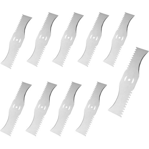 ChenQuanSarl-10 Lames De Rechange Métal ¿ Lames De Débroussailleuse Durables Pour Coupe-Bordures Électriques | Accessoires Et Pièces Détachées Pour Débroussailleuses